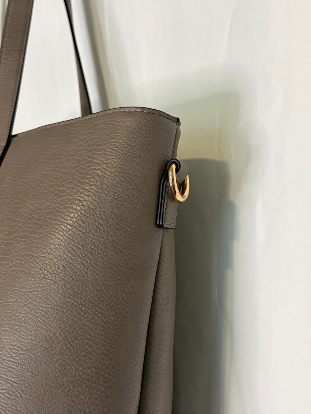 Poppy & Peonies Leather Go-Getter tote bag in Gray - Picture 3 of 15